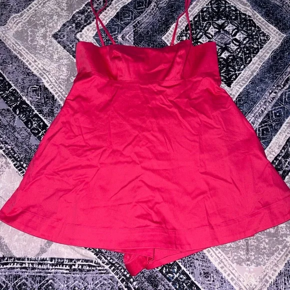 Anthropologie Pink Square Neck Peplum Romper NWT SIZE 2 - Picture 10 of 11